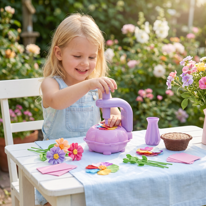 Kinder Blumenstrauß Bastelset mit Pressmaschine – DIY Kreativset für Mädchen