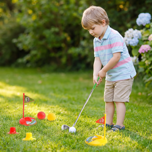 Kinder Golfspiel-Set mit Größenanpassbaren Schlägern - Perfekt für den Garten