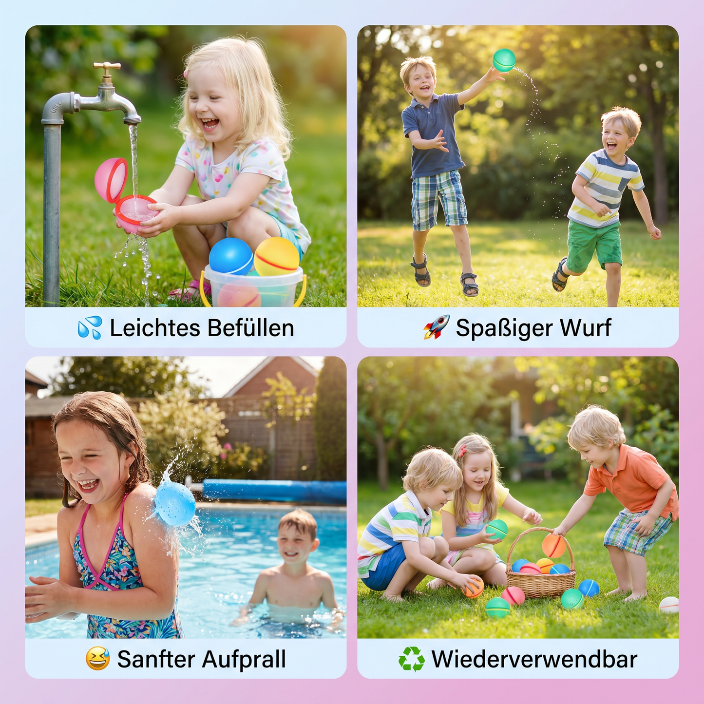 Wiederverwendbare Wasserballons – Selbstschließend & Silikon