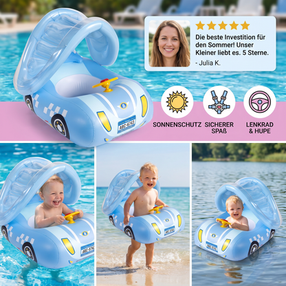 Aufblasbarer Baby Schwimmring Auto mit Sonnendach