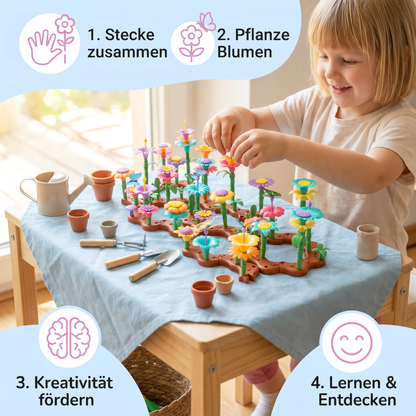 Blumen-Garten Steckspiel für Kinder – Kreatives Pflanz & Lernspielzeug für kleine Gärtnerinnen und Gärtner