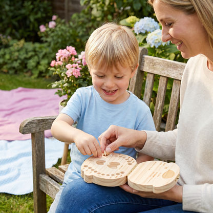 Holz Zahnbox für Kinder – Milchzahn Aufbewahrung & Erinnerungsbox