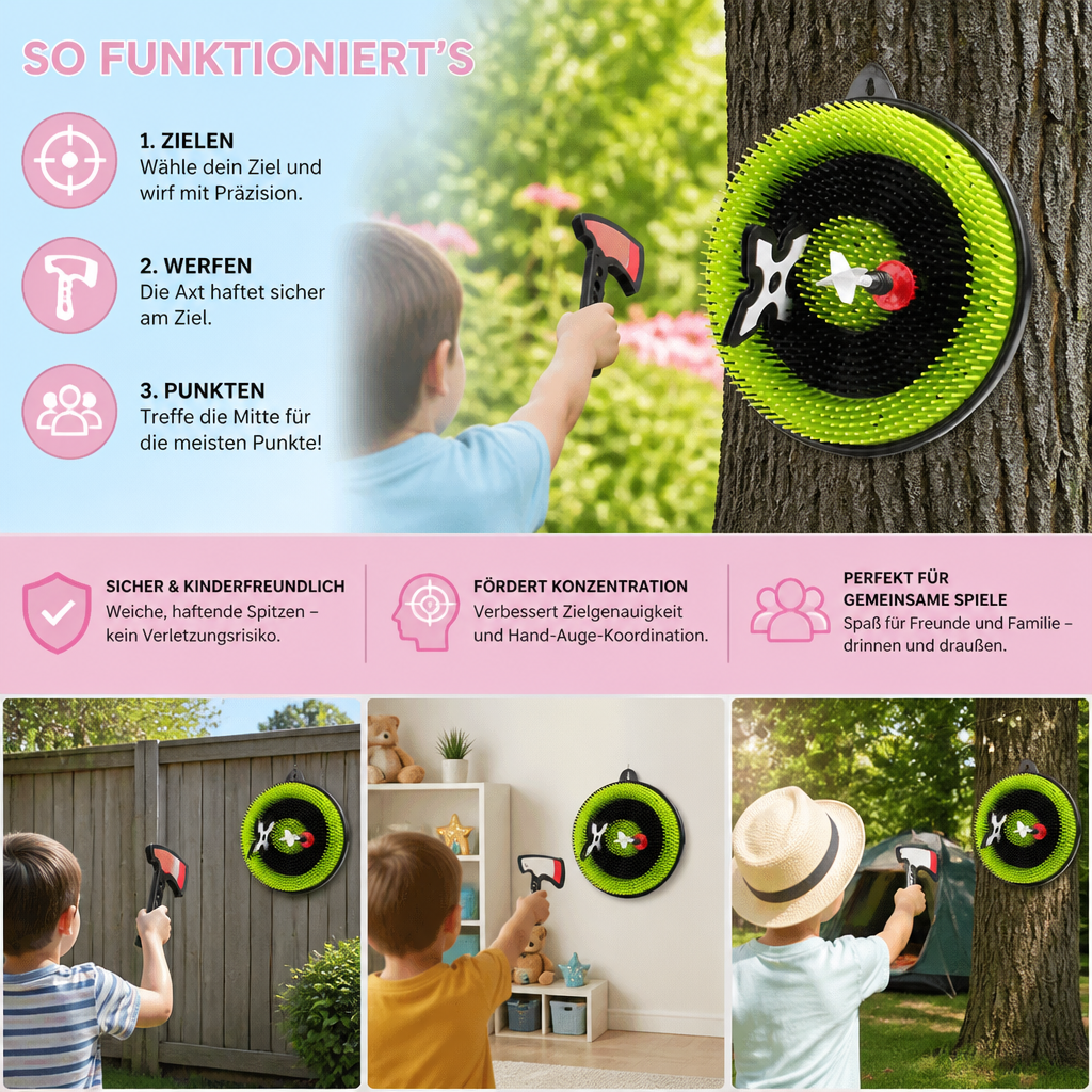 Axtwurfspiel für den Garten