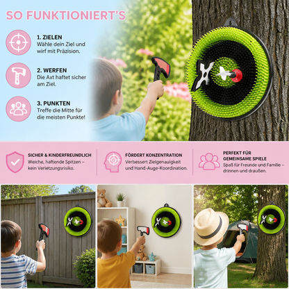 Axtwurfspiel für den Garten