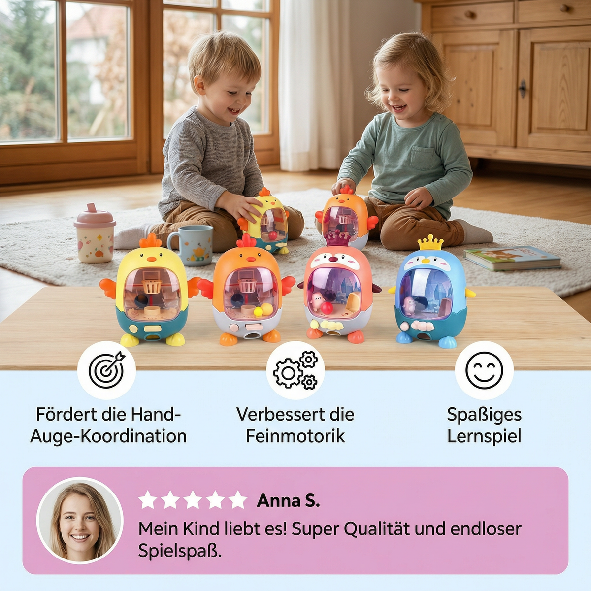 Interaktives Huhn Ballspiel für Kinder – Zielen, Schießen & Treffen Lernspiel