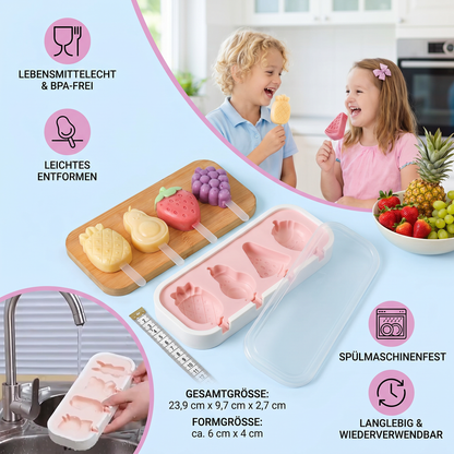 Silikon Eisform mit Frucht Formen zum Selbermachen für Kinder
