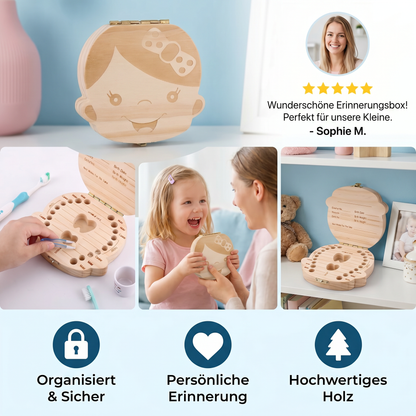 Holz Zahnbox für Kinder – Milchzahn Aufbewahrung & Erinnerungsbox
