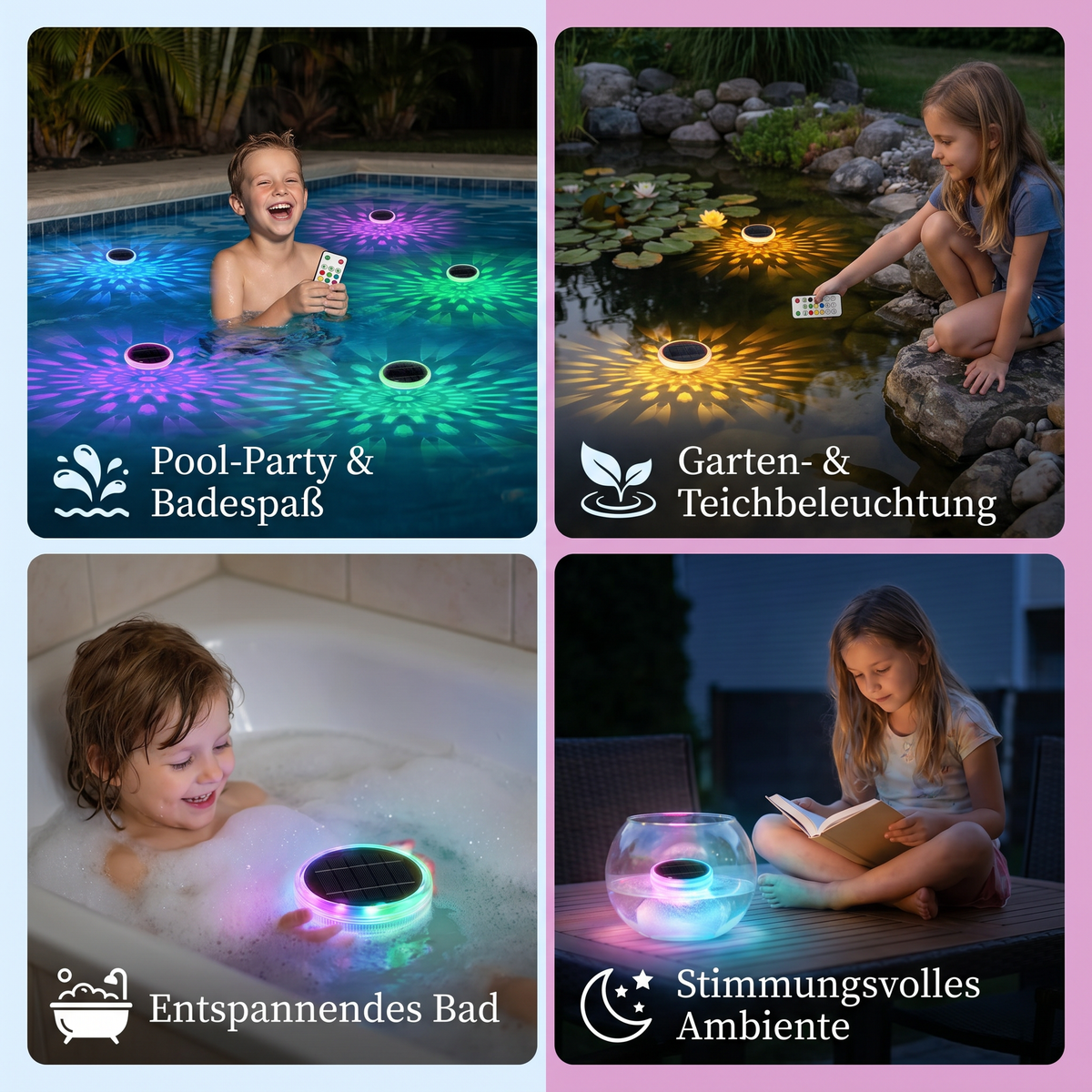 Schwimmendes Solar LED Licht mit Fernbedienung