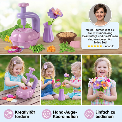 Kinder Blumenstrauß Bastelset mit Pressmaschine – DIY Kreativset für Mädchen
