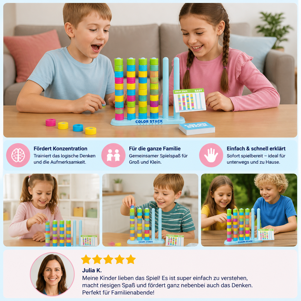 Color Stack Challenge – Rasantes Farbzuordnungsspiel für Partys und die ganze Familie