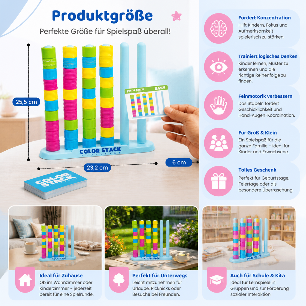 Color Stack Challenge – Rasantes Farbzuordnungsspiel für Partys und die ganze Familie